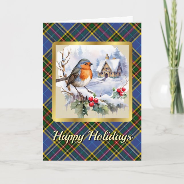 Carte Bethune Crest & Tartan avec Robin Personnalisé (Devant)