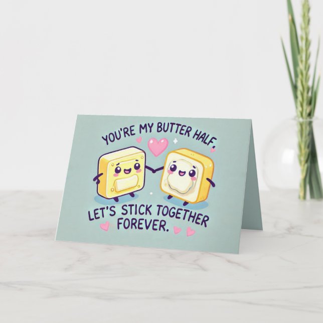 Carte Beurre amusant Demi-valentines jour (Devant)