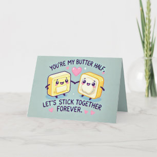 Carte Beurre amusant Demi-valentines jour