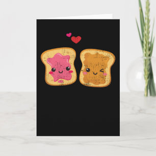Carte Beurre D'Arachide Amusant Et Couple De Jelly Kawai