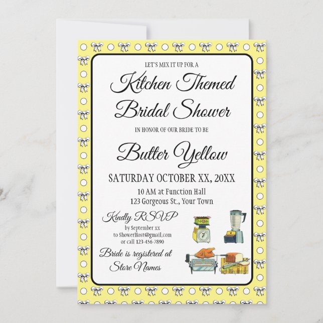 Carte Beurre de Fête des mariées Blanc Jaune Pois Vaches (Devant)