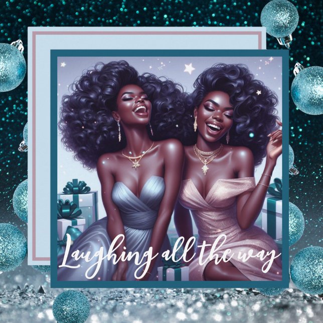 Carte BFF Afro-Américains glamour Diva Noël (Créateur téléchargé)