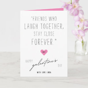 Carte BFF Galentine's Day Pink Heart Photo Collage