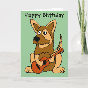 Carte BH- Chien Allemand Chien Jouant de la Guitare Cari