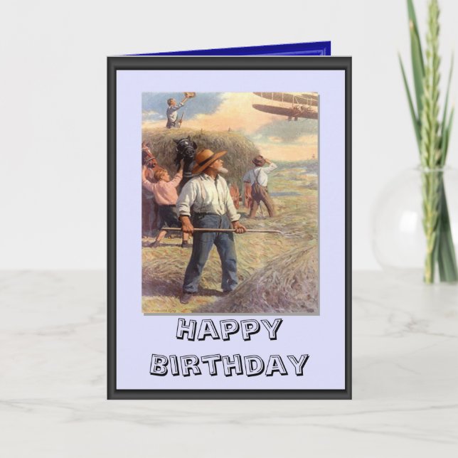 Carte Bi-avion au-dessus du champ de foin (Devant)