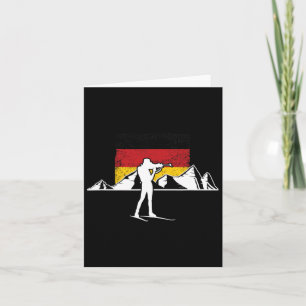 Carte Biathlon Biathlète Allemagne Drapeau Ski de fond