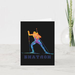 Carte Biathlon Ski Skieur Sports d'hiver Cross-country R
