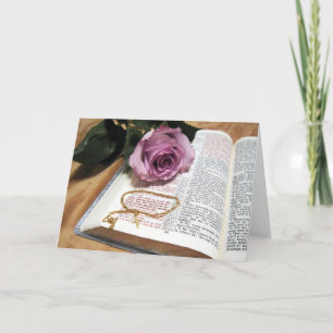 Carte Bible et rose de pourpre - 3h16 audacieux de John