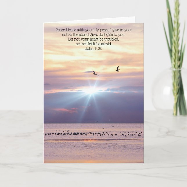 Carte Bible Ocean Sunset pacifique John 14:27 (Devant)