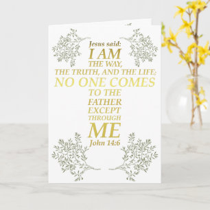 Carte Bible Verse Jean 14:6 Jésus Chemin Vérité Croix de