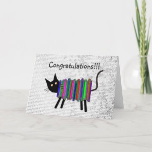 Carte Bibliothécaire à la retraite Livre Cadeaux de chat