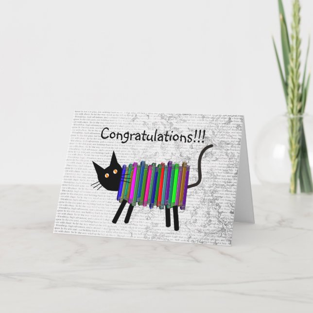 Carte Bibliothécaire à la retraite Livre Cadeaux de chat (Devant)