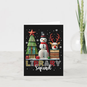 Carte Bibliothèque de Noël Livres Noël Arbre de Noël Sno