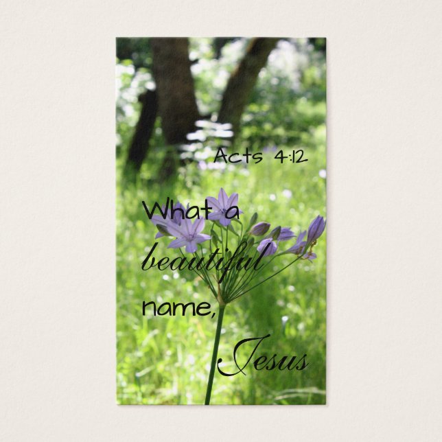 Carte biblique de salut Fleur sauvage pourpre (Devant)