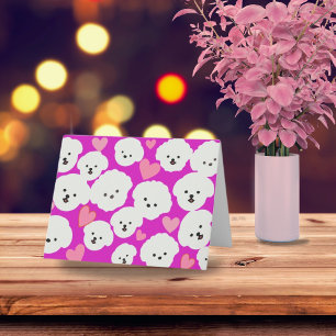 Carte Bichons et Coeurs Fluffy