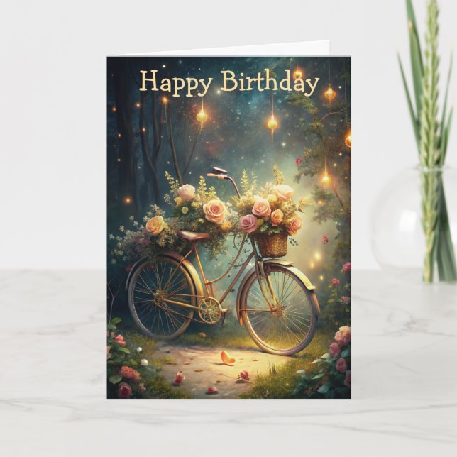 Carte Bicycle and Flowers (Devant)