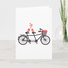 Carte bicyclette tandem avec les inséparables mignons