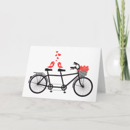 Carte bicyclette tandem avec les inséparables mignons