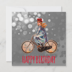 Carte Bicyclette Vintage - Anniversaire
