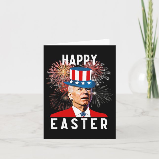 Carte Biden Joyeux Pâques Pour 4 juillet Drôle (Devant)