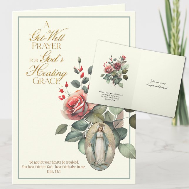 Carte Bien guérir prière Roses Vierge Marie (Créateur téléchargé)
