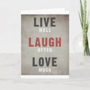 Carte Bien Vivre, Rire Souvent, Aimer Beaucoup