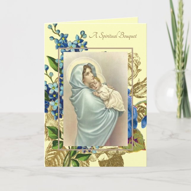 Carte Bienheureuse Vierge Marie Prières spirituelles de  (Devant)