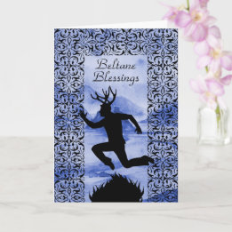 Carte Bienheureux Beltane Homme à cornes violettes Silho
