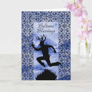 Carte Bienheureux Beltane Homme à cornes violettes Silho