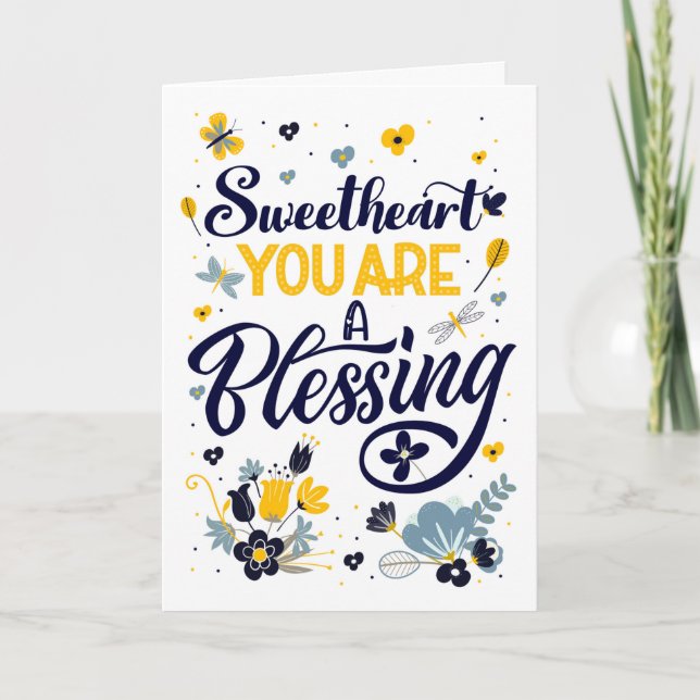 Carte Bienheureux d'anniversaire de Sweetheart Botanical (Devant)