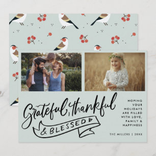 Carte Bienheureux deux photos Noël de famille
