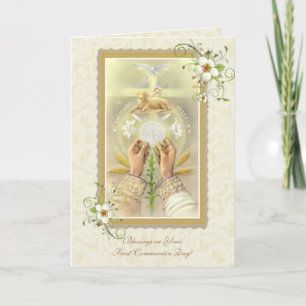 Carte Bienheureux Eucharistie Première Communion croix/a