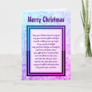 Carte Bienheureux Noël design gel violet