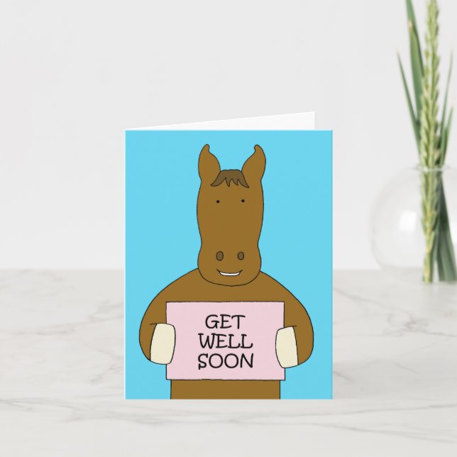 Carte Bientôt Caricature Smiling Horse (Devant)