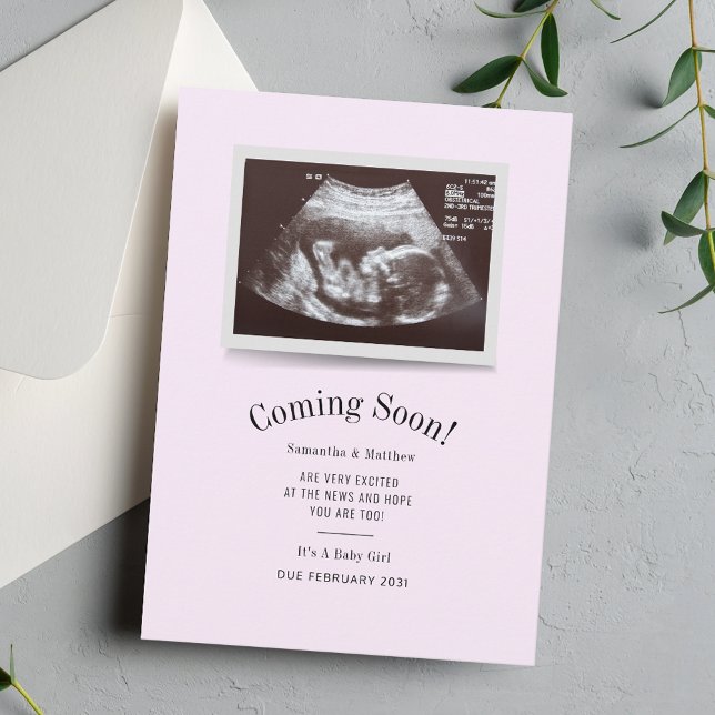 Carte Bientôt Ultrasound Photo Annonce de grossesse (Pregnancy Announcement Baby Sonogram Scan Custom Card)