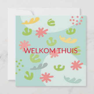carte bienvenue à domicile fleur abstraite