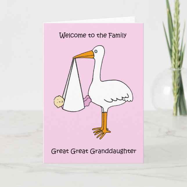 Carte Bienvenue à la Famille Grande Petite-fille (Devant)