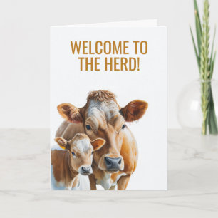 Carte Bienvenue à la Fête Prénatale de la Vache et du Ve