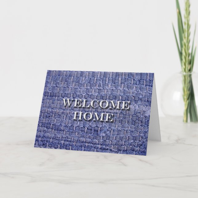 Carte Bienvenue à la maison, Denim Blue Jean Rag Rug (Devant)