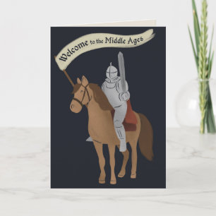 Carte Bienvenue à l'Anniversaire du Chevalier du Moyen Â