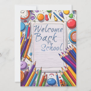 Carte Bienvenue à l'école - amusant et coloré