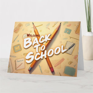 Carte Bienvenue à l'école – Conception d'art au crayon