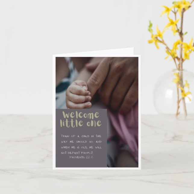 Carte Bienvenue à Little One (Fleur jaune)