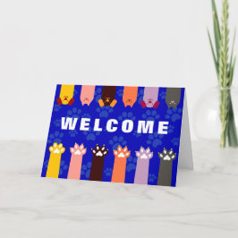 Carte Bienvenue à notre bureau Chien Chat Animaux de com