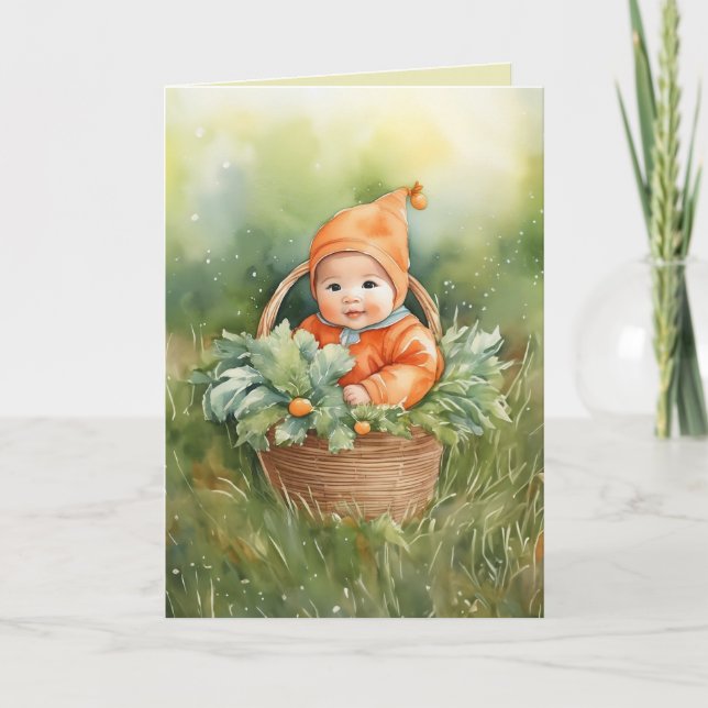 Carte Bienvenue à notre petit Citrouille (Devant)