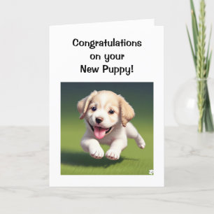 Carte Bienvenue à votre nouveau chien chiot