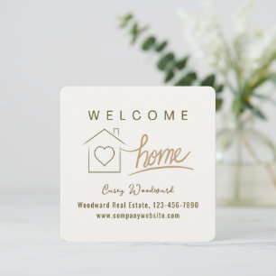 Carte Bienvenue Accueil Réaltor Félicitations Minimalist