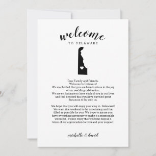 Carte Bienvenue au Delaware   Lettre Mariage et itinérai