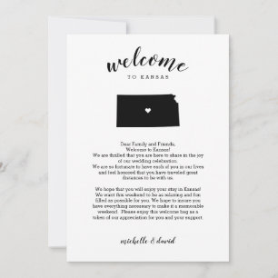 Carte Bienvenue au Kansas   Lettre Mariage et itinéraire