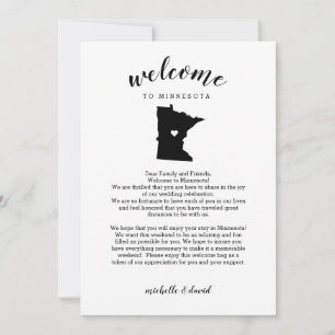 Carte Bienvenue au Minnesota   Lettre Mariage et itinéra